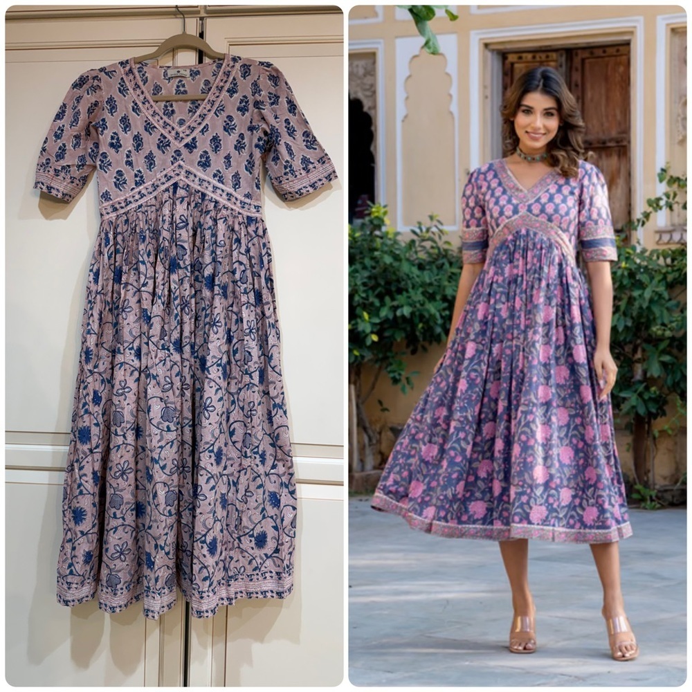 PRINTS VALLEY Santorini Pink Buti Nyra Dress (D6)
